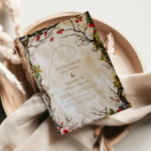 Rustieke herfstbes bruiloft kaart