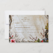 Rustieke herfstbes bruiloft RSVP kaartje (Voorkant)