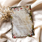 Rustieke herfstbes bruiloft save the date