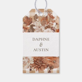 Rustieke Herfstbladeren Bruiloft Cadeaulabel