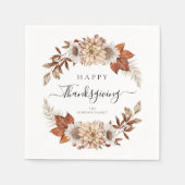 Rustieke herfstbladeren Fijne Thanksgiving Servet (Voorkant)