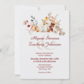 Rustieke herfstbladeren Herfst pompoen bruiloft Kaart (Voorkant)