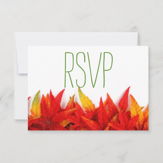 Rustieke herfstbladeren herfstbruiloft - RSVP Kaartje (Voorkant)