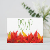 Rustieke herfstbladeren herfstbruiloft - RSVP Kaartje (Staand voorkant)