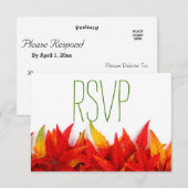 Rustieke herfstbladeren herfstbruiloft - RSVP Kaartje (Voorkant / Achterkant)