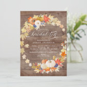 Rustieke herfstbladeren krans Vrijgezellenfeest Kaart (Staand voorkant)