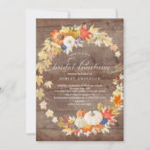 Rustieke herfstbladeren krans Vrijgezellenfeest lu Kaart (Voorkant)