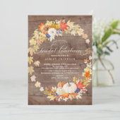 Rustieke herfstbladeren krans Vrijgezellenfeest lu Kaart (Staand voorkant)