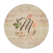 Rustieke Herfstbladeren Monogram Snijplank (Voorkant)