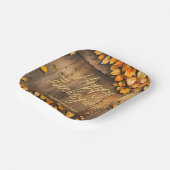 Rustieke herfstbladeren op houten Thanksgiving Papieren Bordje (Gebogen)