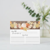 Rustieke herfstbladeren pompoenen bloemenrecept Ka Briefkaart (Staand voorkant)