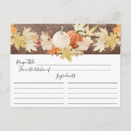 Rustieke herfstbladeren pompoenen bloemenrecept Ka Briefkaart