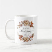 Rustieke herfstbladeren Prettig Thanksgiving Koffiemok (Links)