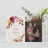 Rustieke Herfstbladeren Save the Date (Staand voorkant)