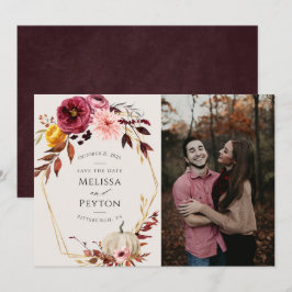 Rustieke Herfstbladeren Save the Date