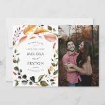 Rustieke Herfstbladeren Save the Date