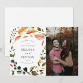 Rustieke Herfstbladeren Save the Date (Voorkant / Achterkant)