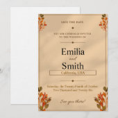 Rustieke Herfstbladeren Save the Date Kaart 5x7 (Voorkant / Achterkant)