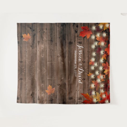 Rustieke herfstbladeren schuur herfst bruiloft ach wandkleed (Voorkant (horizontaal))