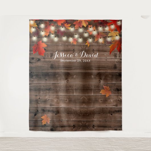 Rustieke herfstbladeren schuur herfst bruiloft ach wandkleed (Voorkant)