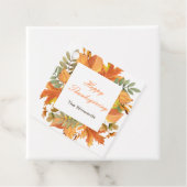 Rustieke herfstbladeren vierkante Thanksgiving Bedankjes Labels (In situ)