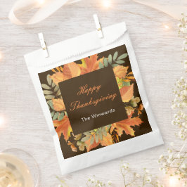 Rustieke herfstbladeren vierkante Thanksgiving Bedankzakje