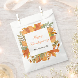 Rustieke herfstbladeren vierkante Thanksgiving Bedankzakje