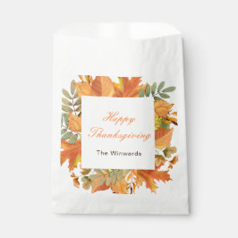 Rustieke herfstbladeren vierkante Thanksgiving Bedankzakje
