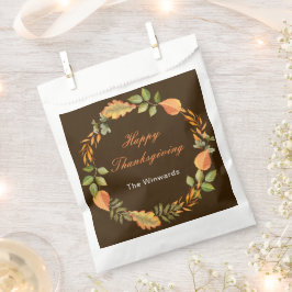 Rustieke herfstbladeren vierkante Thanksgiving Bedankzakje