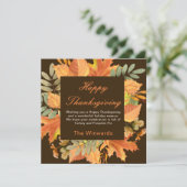 Rustieke herfstbladeren vierkante Thanksgiving Kaart (Staand voorkant)