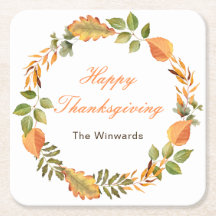 Rustieke herfstbladeren vierkante Thanksgiving 