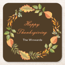 Rustieke herfstbladeren vierkante Thanksgiving 