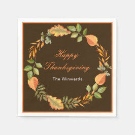 Rustieke herfstbladeren vierkante Thanksgiving Servet