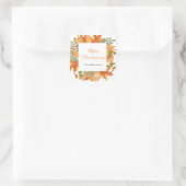 Rustieke herfstbladeren vierkante Thanksgiving Sticker (Tas)
