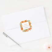 Rustieke herfstbladeren vierkante Thanksgiving Sticker (Envelop)