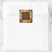 Rustieke herfstbladeren vierkante Thanksgiving Sticker (Tas)