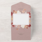 Rustieke herfstbladerenkrans Bourgondië diner All In One Uitnodiging (Buitenkant)