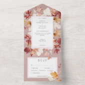 Rustieke herfstbladerenkrans Bourgondië diner All In One Uitnodiging (Binnen)