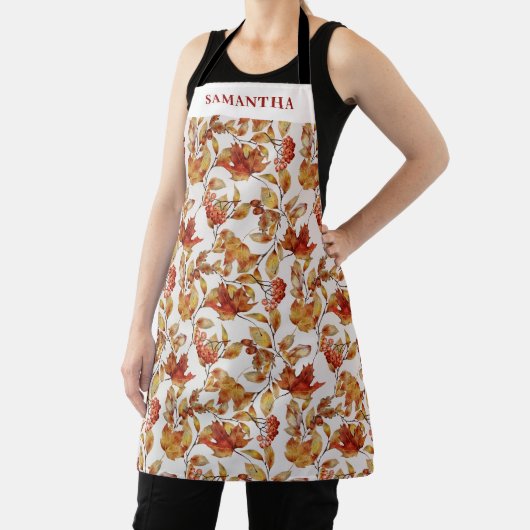 Rustieke herfstbladnaam All-Over Print Schort (Insitu)