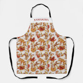 Rustieke herfstbladnaam All-Over Print Schort (Voorkant)