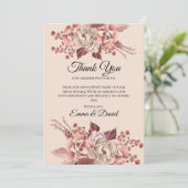 Rustieke Herfstbloei Lichte Beige Waterverf Bedankkaart (Staand voorkant)