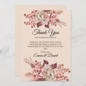 Rustieke Herfstbloei Lichte Beige Waterverf Bedankkaart (Voorkant / Achterkant)