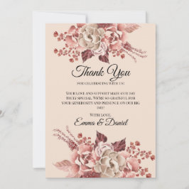 Rustieke Herfstbloei Lichte Beige Waterverf Bedankkaart