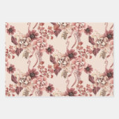 Rustieke Herfstbloei Lichte Beige Waterverf Inpakpapier Vel (Voorkant 3)