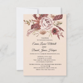 Rustieke Herfstbloei Lichte Beige Waterverf Kaart