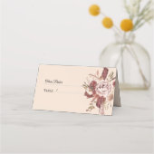 Rustieke Herfstbloei Lichte Beige Waterverf Plaatskaartje (Achterkant)