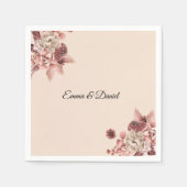 Rustieke Herfstbloei Lichte Beige Waterverf Servet (Voorkant)