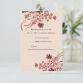 Rustieke herfstbloei Waterverf licht beige RSVP Kaartje (Staand voorkant)