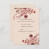 Rustieke herfstbloei Waterverf licht beige RSVP Kaartje (Voorkant / Achterkant)