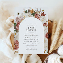 Rustieke herfstbloem | Boho Waterverf Baby shower